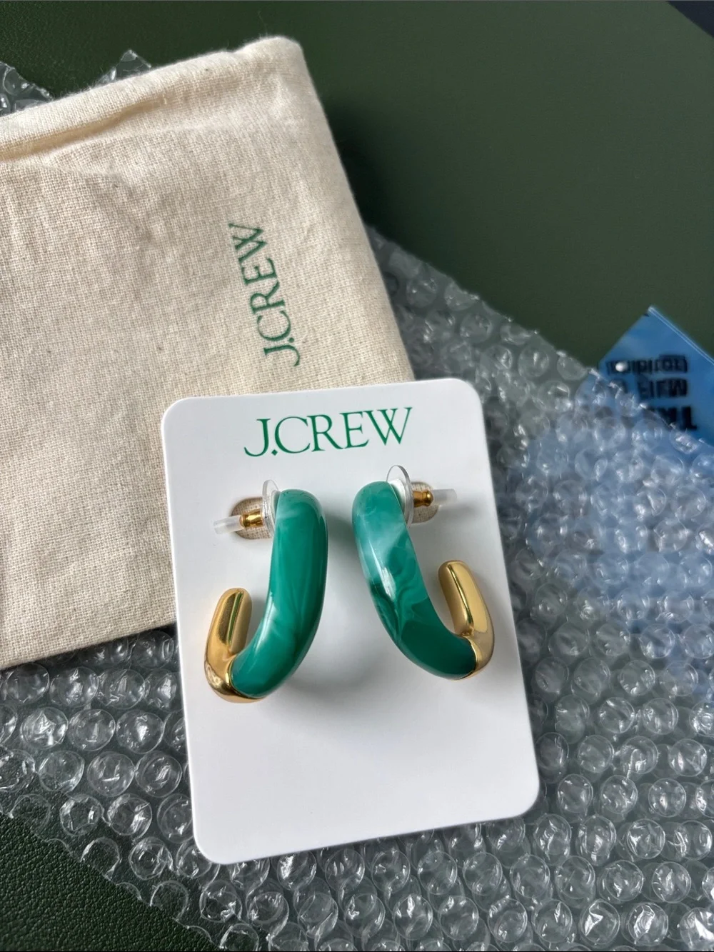 J. Crew Dual Tone Acetate Gold Hoop Earrings